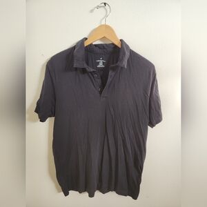 Fabletics Men's Training Day Polo Short‎ Sleeve Black Large